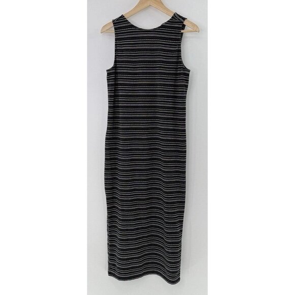 LOFT‎ Women’s Jacquard Striped Twist Back Cutout Stretch Dress Size M Preppy - Picture 1 of 8